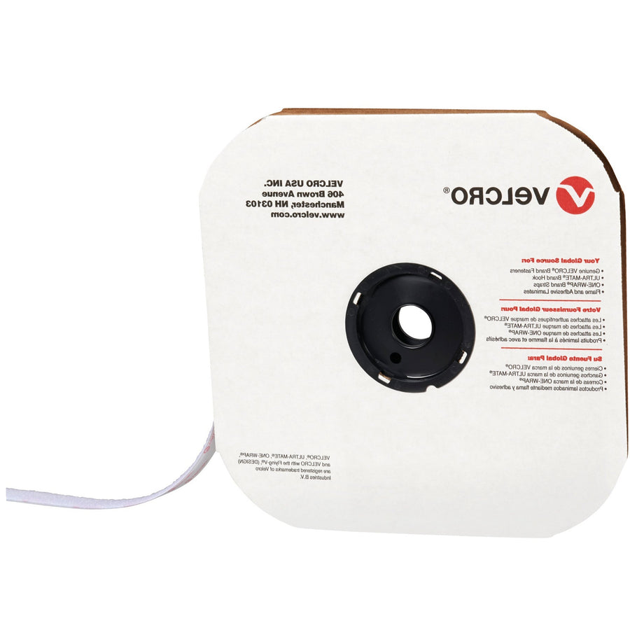 3/4 in x 75 ft White Nylon Hook & Loop Tape VEL113