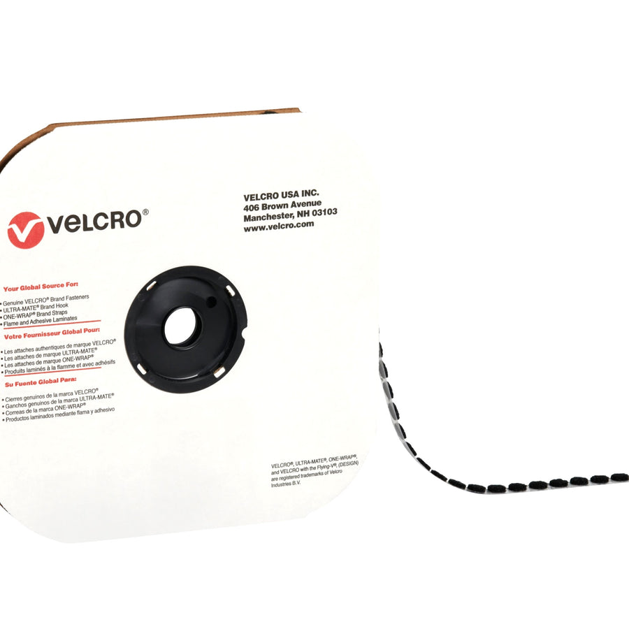 1/2 in Black Nylon Loop Dots 1440/Case VEL122