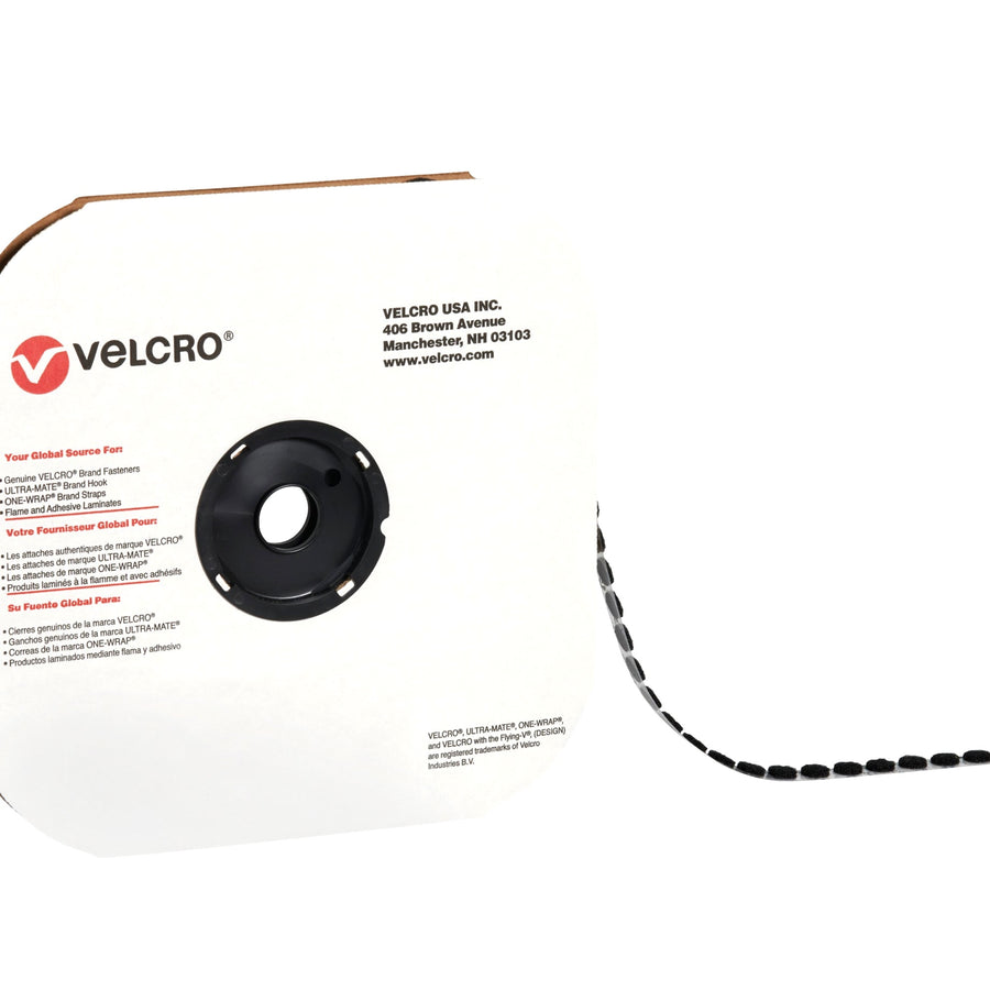 7/8 in Black Nylon Hook VELCRO Brand Dots 900/Case VEL127