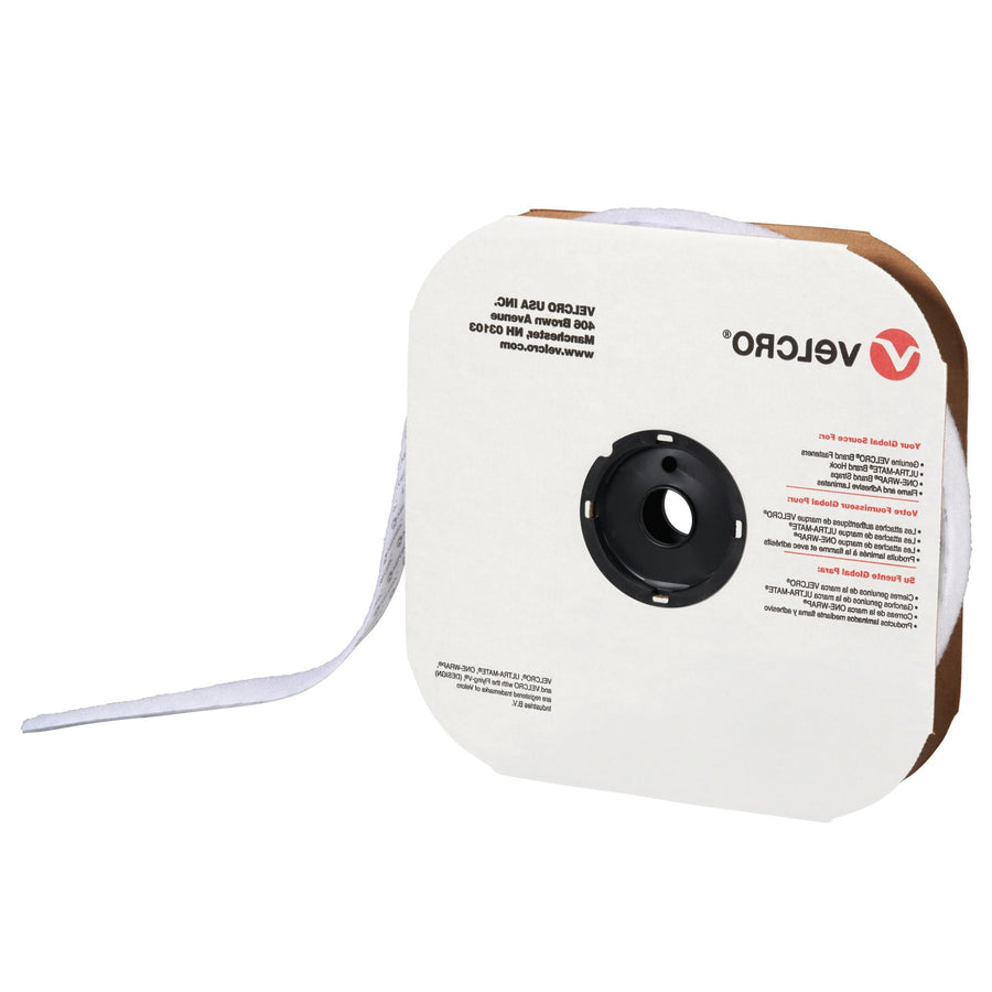 1 in x 75 ft White Nylon Hook & Loop Tape 1/Case VEL135
