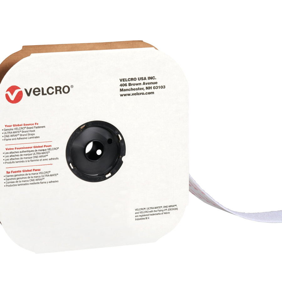 2 in x 75 ft White Nylon Hook & Loop Tape VEL139
