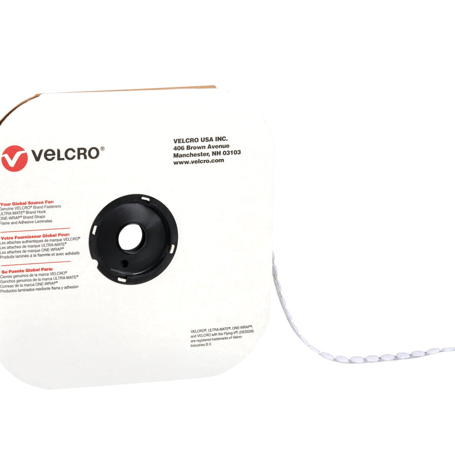 3/4 in White Loop VELCRO Brand Dots 1028/Case VEL142