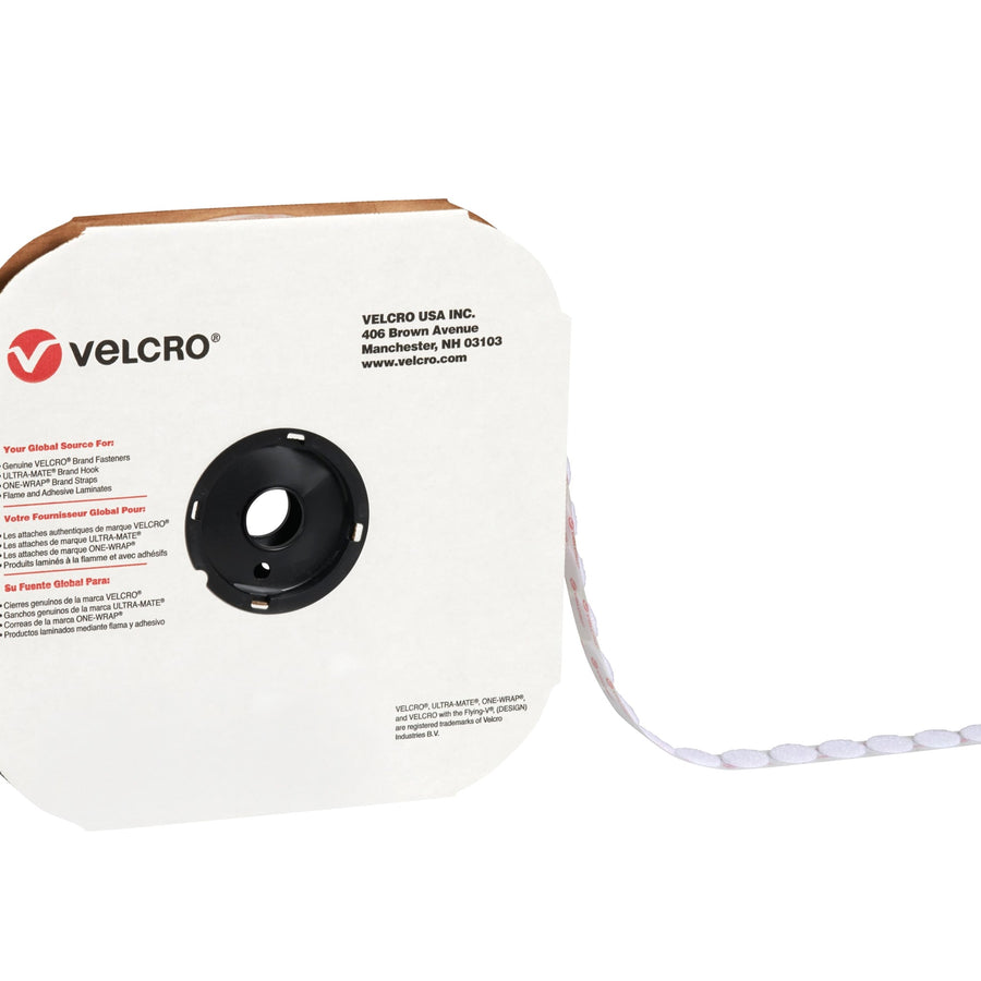 7/8 in White Nylon Hook VELCRO Dots 900/Case VEL143