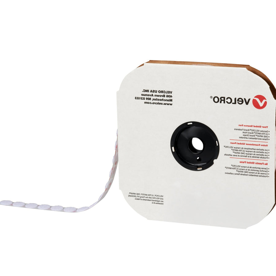 7/8 in White Nylon Loop VELCRO Dots 900/Case VEL144