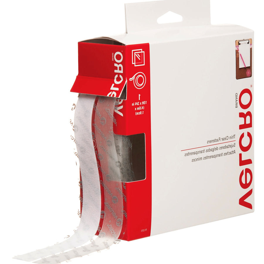3/4 in x 15 ft Clear Nylon Hook & Loop Tape Combo Pack VEL150