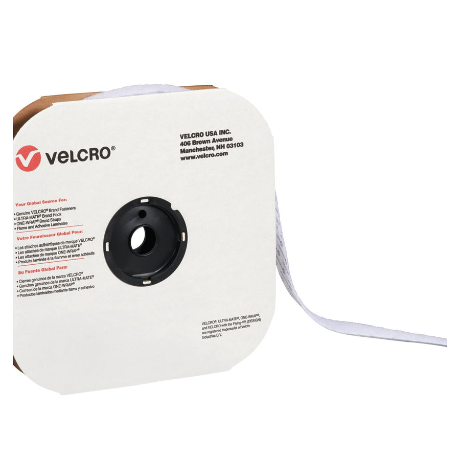 1.5 in x 75 ft White Nylon Hook & Loop Tape VEL160