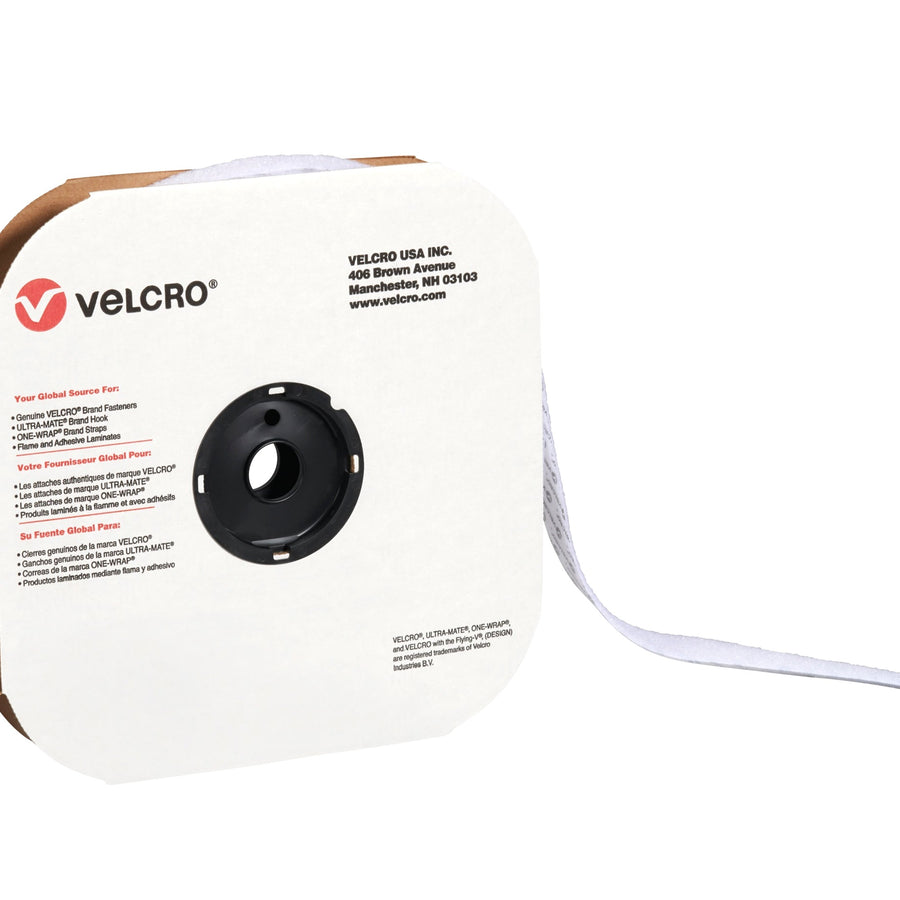 1.5 in x 75 ft White Nylon Hook & Loop Tape VEL161