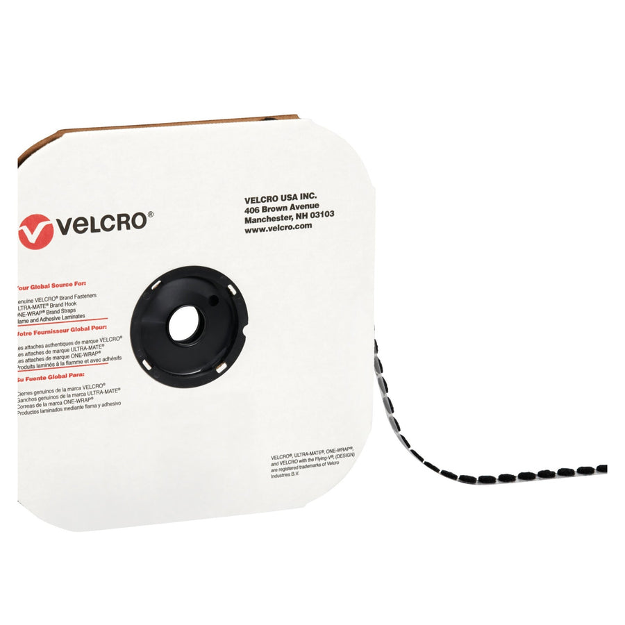 3/8 in Black Nylon Hook Dots 1800/Case VEL166