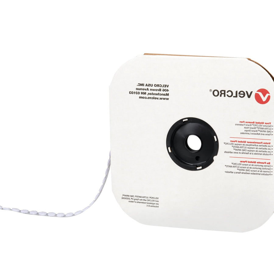 5/8 in White Nylon Hook Dots 1200/Case VEL172