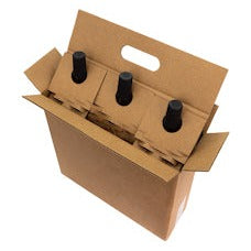 Hexpand 3 Bottle Corrugated Wine Shipper Kit WBS302
