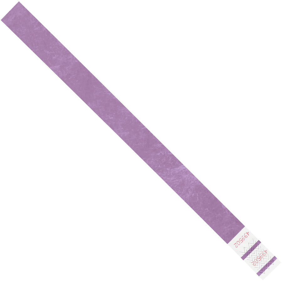 Durable purple Tyvek wristbands designed for event access control, crowd management, and attendee identification. Each 3/4" x 10" band is waterproof, tear-resistant, and sequentially numbered for tracking. Case includes 500 bands–the cost-efficient solution for short-term and extended events.