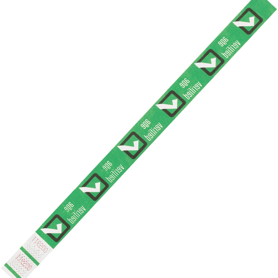 3/4 x 10 in Green Tyvek Wristbands 500/Case WR102GN