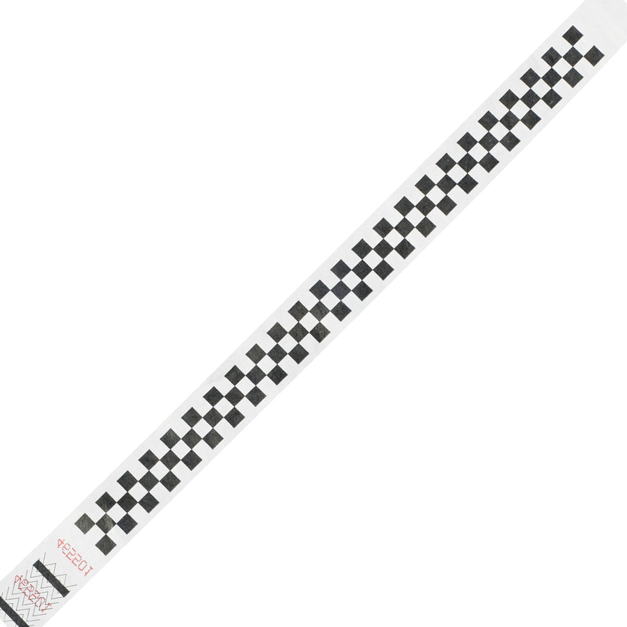 3/4 x 10 in Black Checkerboard Tyvek Wristbands 500/Case WR103