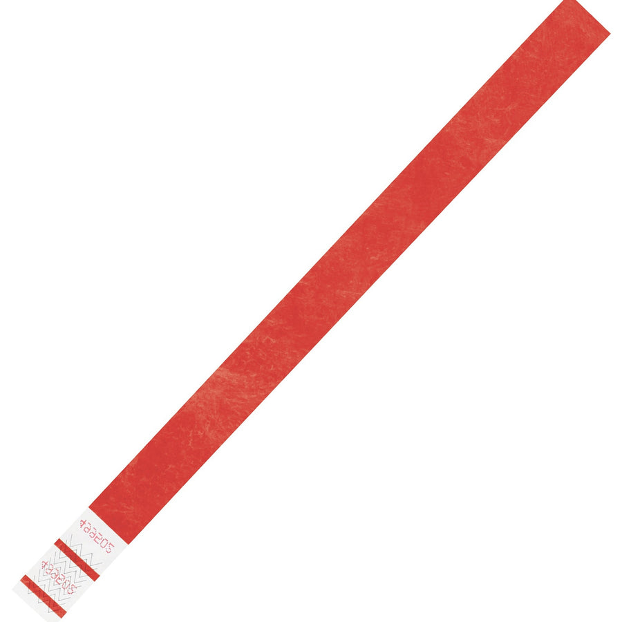 3/4 x 10 in Red Tyvek Wristbands 500/Case WR108RD