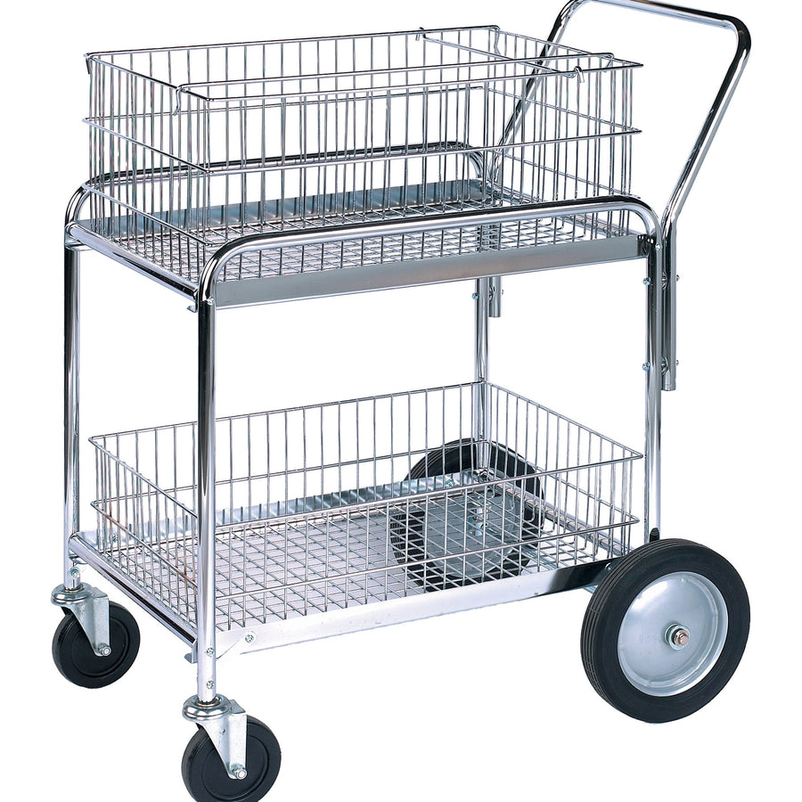 33 1/2 x 23 3/4 x 38 1/4 in Nickel Chrome Mail Cart 1 Each WS1035