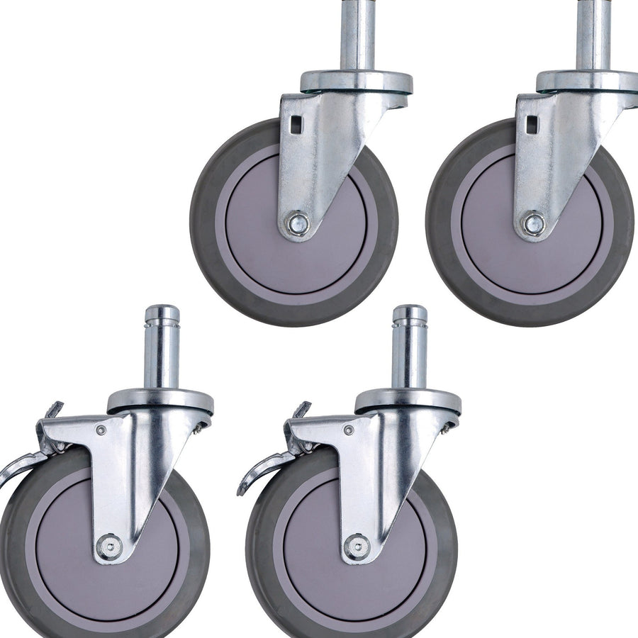 5 in Polyurethane Swivel Casters Chrome Stem 4/Case WSCASTER