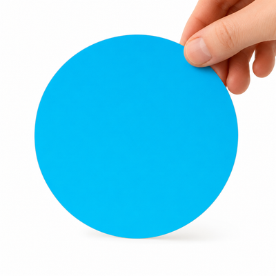 1 2/3" Fluorescent Blue Circle Laser Labels - Permanent Adhesive — image 1