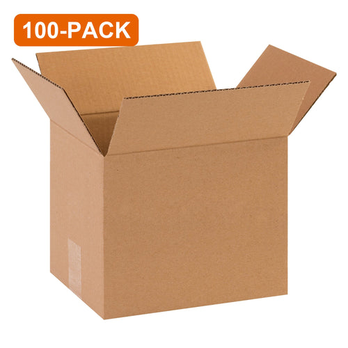 10x8x10 ECT-32 Kraft Corrugated Shipping Boxes, 100-Pack (4 Bundles of 25)