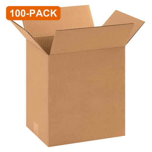 10x8x12 ECT-32 Kraft Corrugated Shipping Boxes, 100-Pack (4 Bundles of 25)
