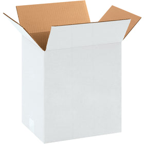11.25x8.75x12 White Corrugated Boxes ECT-32 Single Wall - 25 Pack
