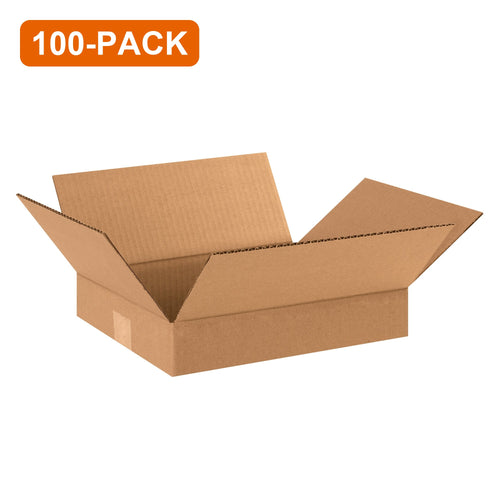 12x10x2 ECT-32 Kraft Corrugated Shipping Boxes, 100-Pack (4 Bundles of 25)