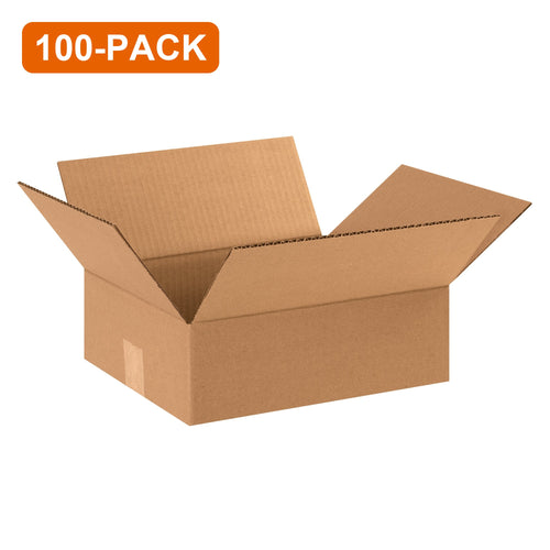 12x10x4 ECT-32 Kraft Corrugated Shipping Boxes, 100-Pack (4 Bundles of 25)