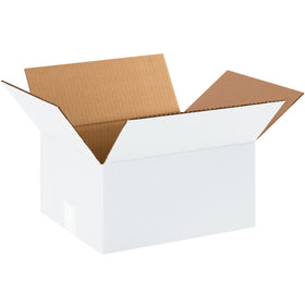 Professional white corrugated shipping boxes sized 12" x 10" x 6" with ECT-32 single-wall durability. Each bundle contains 25 boxes–the same robust construction as kraft cartons but with a clean white finish that makes labels and shipping instructions stand out. Perfect for e-commerce fulfillment, retail packaging, and high-visibility shipments.