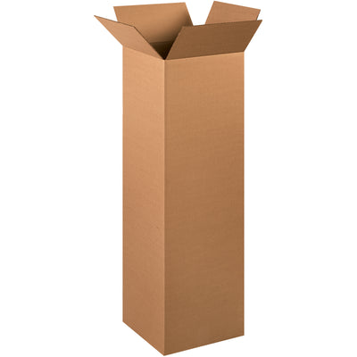 ECT-32 kraft corrugated boxes sized 12" x 12" x 40" deliver exceptional height for tall products and fragile items requiring premium protection. Each bundle includes 15 boxes with end-load design for fast, efficient packing and sealing. Shipped flat to maximize freight efficiency and minimize storage footprint.