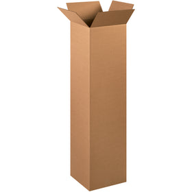 ECT-32 kraft corrugated boxes sized 12" × 12" × 48" deliver 4.0 cubic feet of capacity per box, ideal for tall, narrow shipments and storage. End-loading design speeds packing and sealing operations. Sold as bundle of 15, flat-packed to maximize freight efficiency and minimize warehouse footprint.