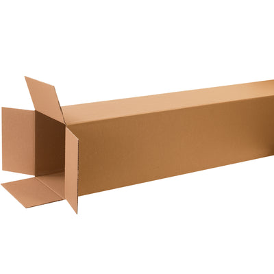 Ship tall items efficiently with these 12x12x60 corrugated boxes made from durable ECT-32 kraft material. End-loading design allows quick insertion and sealing. Sold flat in bundles of 10 to maximize your warehouse storage and reduce freight costs.