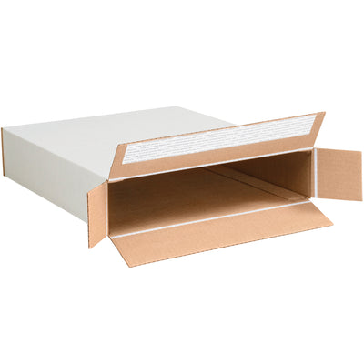 Lightweight yet durable ECT-32 single wall corrugated shipping boxes with integrated self-seal closure and side-load design. 12.5"  3"  17.5" dimensions maximize freight efficiency while flat-shipping format reduces storage footprint by up to 70%. Bundle of 25 boxes ready to deploy.