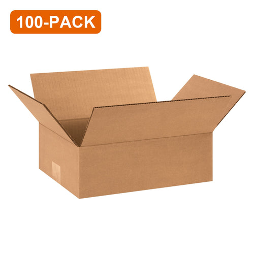 12x9x4 ECT-32 Kraft Corrugated Shipping Boxes, 100-Pack (4 Bundles of 25)