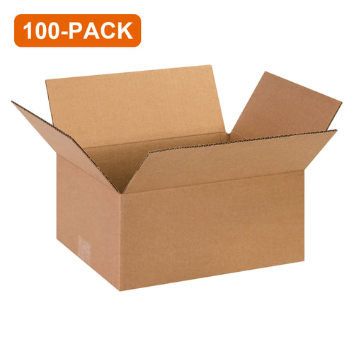 13x10x6 ECT-32 Kraft Corrugated Shipping Boxes, 100-Pack (4 Bundles of 25)