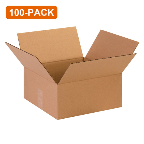 13x13x6 ECT-32 Kraft Corrugated Shipping Boxes, 100-Pack (4 Bundles of 25)