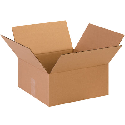 ECT-32 kraft corrugated boxes sized 13" × 13" × 6" for shallow product shipping. Ideal for apparel, books, frames, and artwork with optimal stacking strength. Bundle of 25 ships flat to maximize warehouse efficiency and reduce freight expenses.