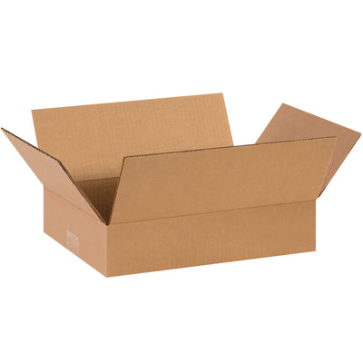 Ship shallow products efficiently with these 14x10x3" ECT-32 kraft corrugated boxes. Manufactured from single-wall corrugated material rated for reliable stacking and freight performance. Sold as a bundle of 25 and ships flat to maximize your warehouse storage and reduce inbound shipping costs.