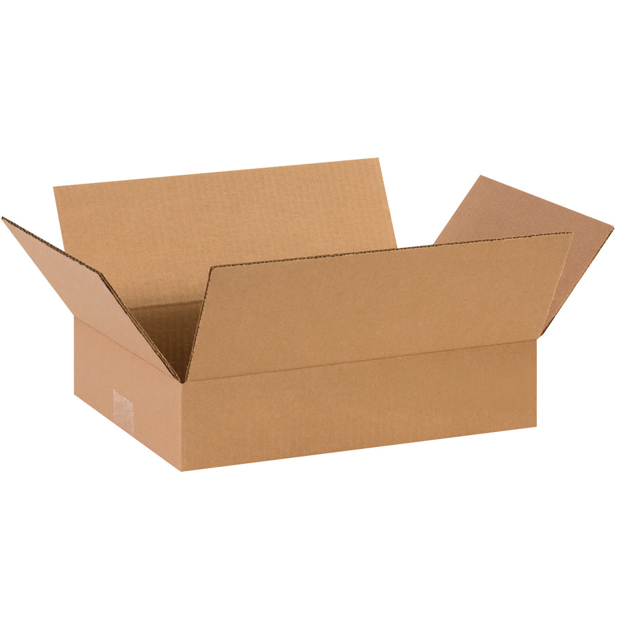 Ship shallow products efficiently with these 14x10x3" ECT-32 kraft corrugated boxes. Manufactured from single-wall corrugated material rated for reliable stacking and freight performance. Sold as a bundle of 25 and ships flat to maximize your warehouse storage and reduce inbound shipping costs.