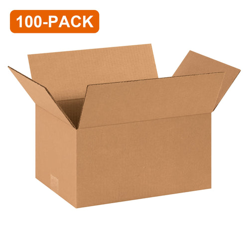 14x10x7 ECT-32 Kraft Corrugated Shipping Boxes, 100-Pack (4 Bundles of 25)