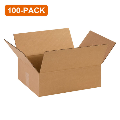 14x11x4.5 ECT-32 Kraft Corrugated Boxes, 100-Pack (4 Bundles of 25)