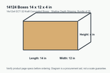 14124 dimension diagram showing 14 x 12 x 4 inch boxes.