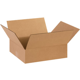ECT-32 kraft corrugated boxes in 14x12x4 dimensions ship flat to maximize storage and reduce freight costs. Ideal for warehouses shipping apparel, books, artwork, and other shallow products. Bundle of 25 cartons per package.