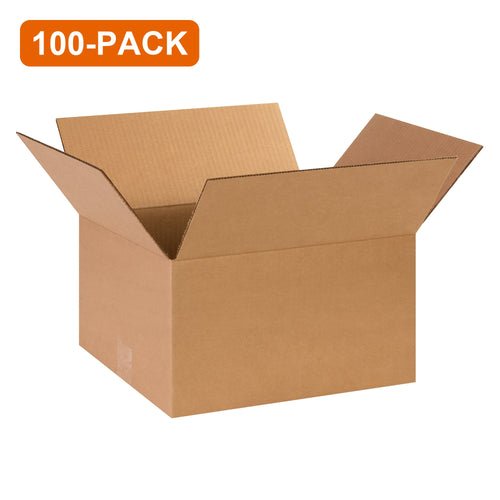 14x12x8 ECT-32 Kraft Corrugated Shipping Boxes, 100-Pack (4 Bundles of 25)