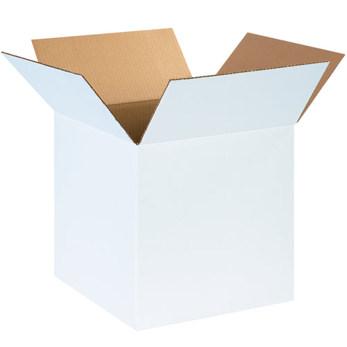 Warehouse-ready 14x14x14 white corrugated boxes deliver ECT-32 crush strength with professional presentation. Each bundle contains 25 unprinted cartons–ideal for applying custom labels, shipping instructions, and branding. Same structural performance as kraft, with visual impact that makes your shipments stand out.