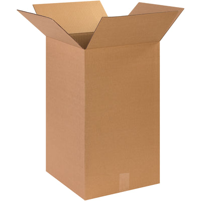 Ship tall items efficiently with our 14 x 14 x 24" corrugated boxes–ECT-32 kraft construction rated for stacking and freight performance. End-loading design speeds packing. Bundle of 15 boxes ships flat to maximize your warehouse storage and freight efficiency.