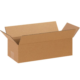ECT-32 kraft corrugated boxes sized 14"  6"  4" with convenient long side opening for fast, efficient packing of elongated items. These long corrugated cartons are engineered for wine bottles, umbrellas, carpet rolls, and similar narrow products. Sold flat in bundles of 25 to maximize your warehouse storage and freight efficiency.