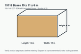 15116 dimension diagram showing 15 x 11 x 6 inch boxes.
