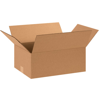 Reliable ECT-32 single wall corrugated shipping boxes sized 15" x 11" x 6" for standard mid-weight product fulfillment. Sold in bundles of 25 kraft cartons. Recyclable kraft construction delivers cost-efficient industrial packaging without compromising strength or stacking performance.