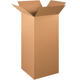 Ship tall items efficiently with these 15x15x36 corrugated boxes made from sturdy ECT-32 kraft material. End-loading design allows fast insertion and sealing. Bundle of 15 boxes ships flat to maximize freight efficiency and reduce storage footprint.