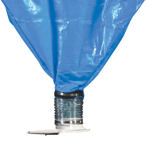 Maximize packing efficiency with our 15 cubic foot loose fill dispenser designed for low-ceiling warehouses and packing stations. Features spring-loaded scissors for controlled dispensing, durable poly woven construction, and ceiling-mount installation with included rope and pulley system. Perfect for high-volume operations using packing peanuts, air pillows, and other void fill padding.