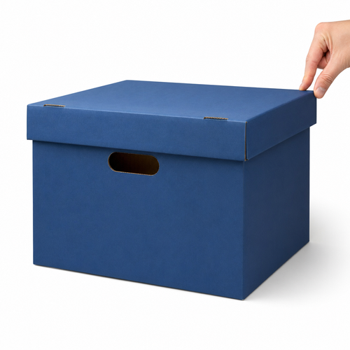 15x12x10 Blue R-Kive® Heavy-Duty File Storage Boxes, 850 lb Stacking, Case of 12 — image 1